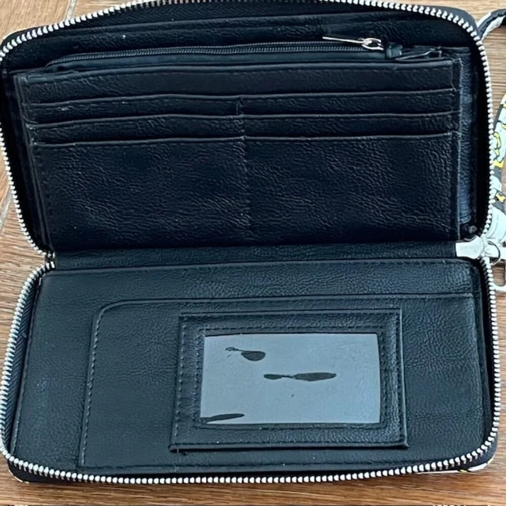 Like New Betsey Johnson Wristlet. Clutch, Wallet, Black, Yellow, and White. - Picture 3 of 6